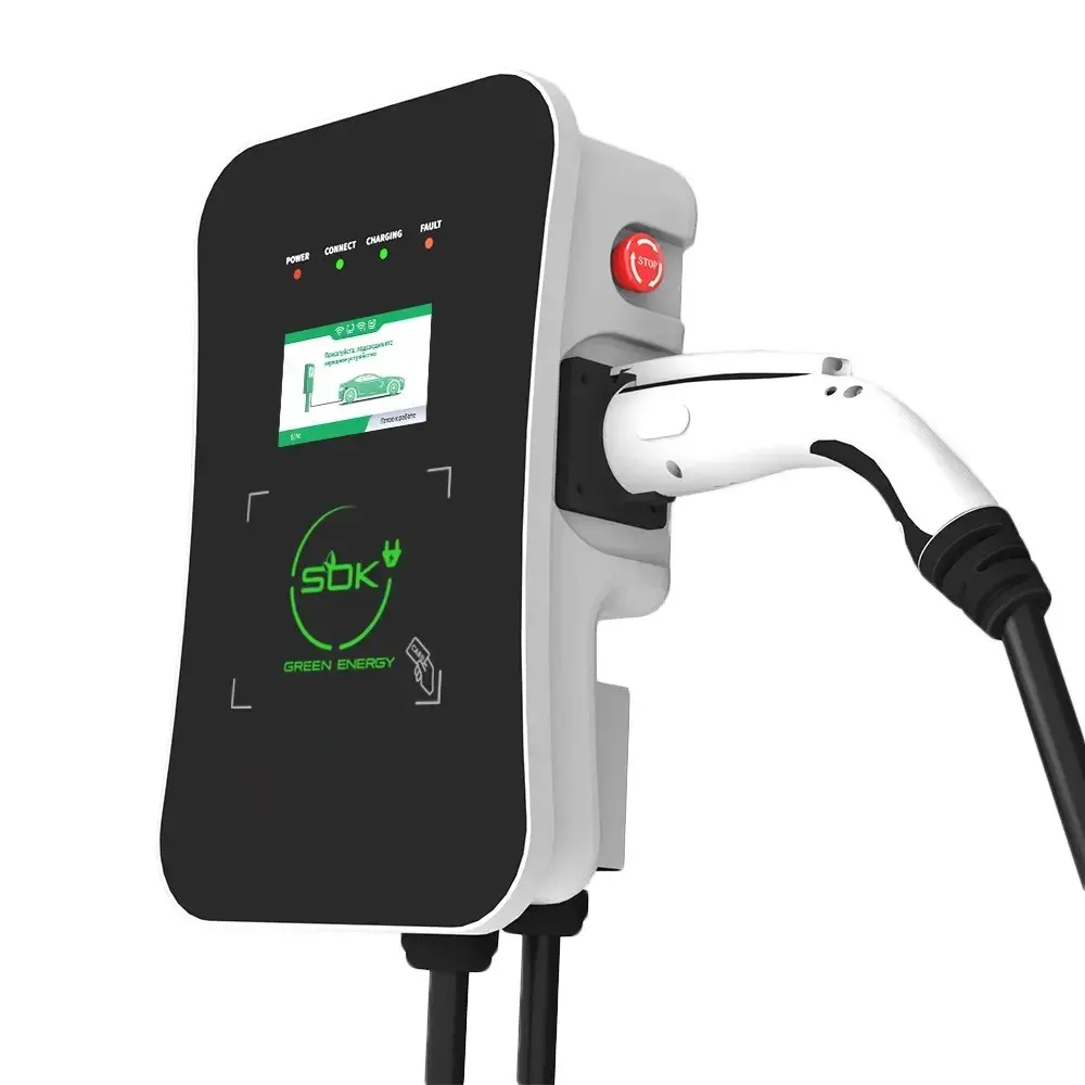 Зарядная станция S'OK Green Energy M3W Series Wallbox EV Charger, 3 фазы, 22 кВт, с кабелем 7.5 м, 32a/380v